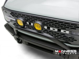 Ford Bronco Bull Bar - Front - Factory Bumper - ZROADZ - Standard - 4in Round Amber LED Ford Bronco Bull Bar - Front - Factory Bumper - ZROADZ - Standard - 4in Round Amber LED